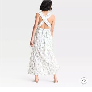 Target White and Green Floral Maxi Dress